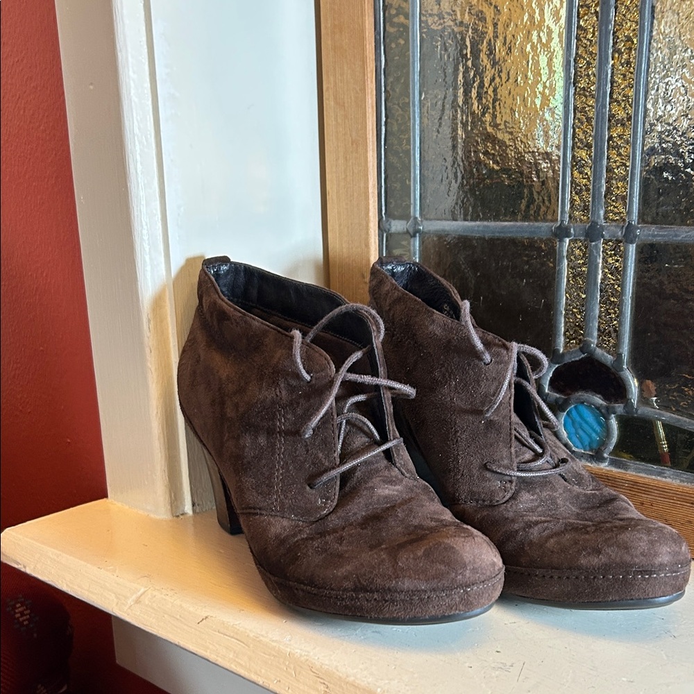 Clarks Dark Brown Lace Up Suede Boots